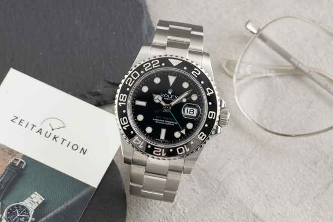  Rolex GMT-Master II Oyster Edelstahl Automatik Herrenuhr Ref. 116710 B&P 2008 