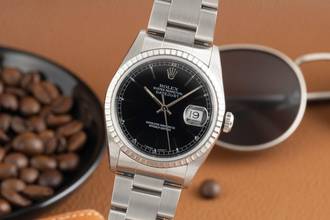 Thumbnail von Rolex Datejust 36 Oyster Black Dial Stahl Automatik Herren Ref. 16220 Klassiker