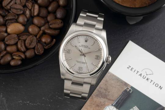  Rolex Oyster Perpetual 36 Black Dial Edelstahl Automatik Herrenuhr Ref. 116000 