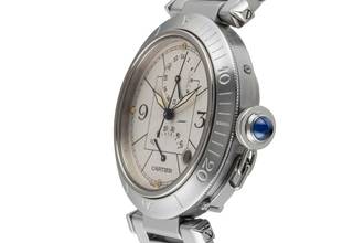 Thumbnail von Cartier Pasha GMT Power Reserve Automatik Stahl Herrenuhr Ref. W31037H3 2388