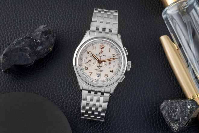  Breitling Premier B01 Chronograph 42 Stahl Automatik Ref. AB0145211G1A1 B&P New 