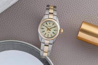 Thumbnail von Rolex Oyster Perpetual Stahl / Gold Automatik Damenuhr Ref. 6619 Vintage