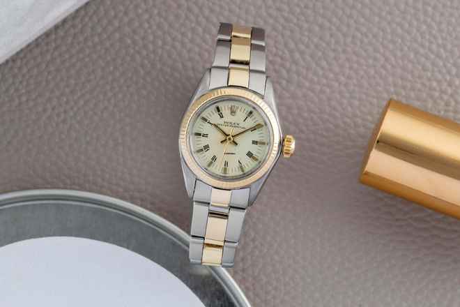  Rolex Oyster Perpetual Stahl / Gold Automatik Damenuhr Ref. 6619 Vintage 