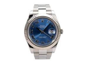 Thumbnail von Rolex Datejust II 116334 Edelstahl / Weißgold Blau Römisch