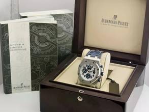 Thumbnail von Audemars Piguet Royal Oak Offshore Chronograph 26170st Chronograph Zertifiziert Navy - Wie neu 2008
