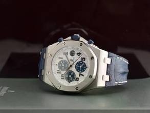 Thumbnail von Audemars Piguet Royal Oak Offshore Chronograph 26170st Chronograph Zertifiziert Navy - Wie neu 2008
