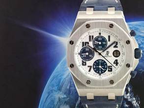 Thumbnail von Audemars Piguet Royal Oak Offshore Chronograph 26170st Chronograph Zertifiziert Navy - Wie neu 2008