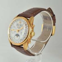 Thumbnail von Paul Picot Etanche Chronograph Dreifachkalender Mondphase Gelbgold 18KT Vollständiges Set