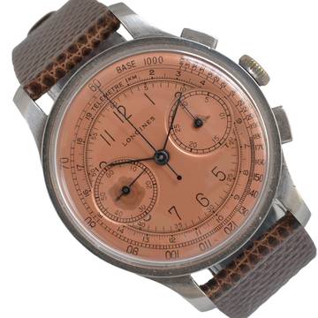 Longines Chronograph 5508 Oversize Kaliber 13ZN Flyback Salmon-Zifferblatt 1942 TOP Zustand