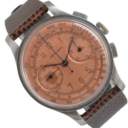 Longines Chronograph 5508 Oversize Kaliber 13ZN Flyback Salmon-Zifferblatt 1942 TOP Zustand
