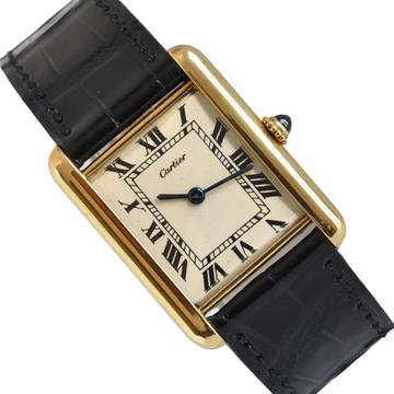 Cartier Tank Louis Cartier London Tank Louis Cartier Groß extra-flach Elfenbein-Zifferblatt Gelbgold 18KT sehr selten