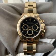 Thumbnail von Rolex Daytona 16528 schwarzes Zifferblatt mit 4 Zeilen, Gelbgold 18KT, aus den 1980er Jahren, vollständiges Set, TOP Zustand