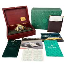 Thumbnail von Rolex Daytona 16528 schwarzes Zifferblatt mit 4 Zeilen, Gelbgold 18KT, aus den 1980er Jahren, vollständiges Set, TOP Zustand