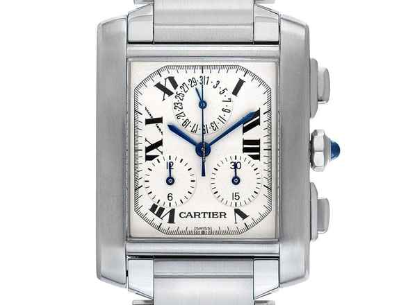 Cartier Tank Française GM Großes Modell Ref.2303 2004 Box&Beschreibung sehr gut Vintage Tank Francaise GM Großes Modell Chronograph 