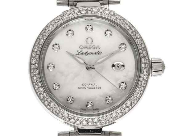  Omega De Ville Ladymatic Ref.425.35.34.20.55.002 2020 Full Set Ungetragen De Ville Ladymatic Diamanten 1,16ct Perlmutt 