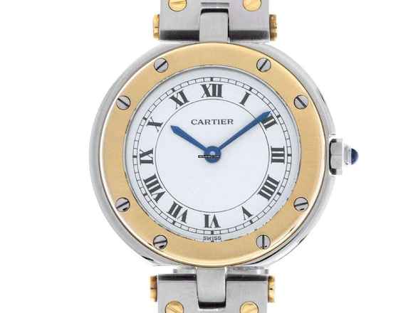  Cartier Santos Ronde MM Medium Modell Ref.8191 1996 original Box sehr gut Vintage Santos Ronde MM Medium Modell 