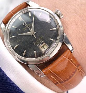  Omega Seamaster Calendar Black GILT Dial Vintage Automatic Automatik ref 2757 2757 