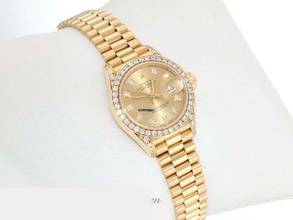 Thumbnail von Rolex Lady-Datejust Gelbgold 750 1994 Diamanten Brillanten Automatik 18kt Yellow Gold Damen President-band Chronometer Oyster