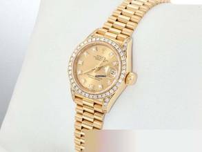 Thumbnail von Rolex Lady-Datejust Gelbgold 750 1994 Diamanten Brillanten Automatik Gold Damen