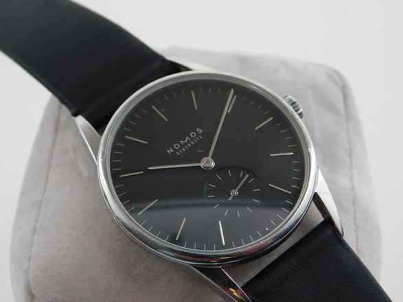  NOMOS Orion Handaufzug Full Set 35mm Box Papiere Komplett Glasboden 