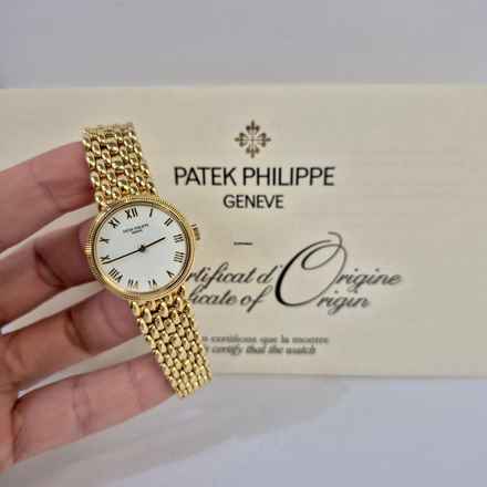 Patek Philippe Calatrava Lady Vollgold 25mm Handaufzug Komplett