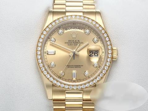 Rolex Day-Date 36 36mm 118348 2009 Gelbgold 750 Diamanten Automatik Gold