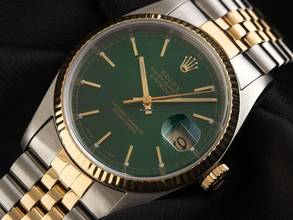 Thumbnail von Rolex Datejust 36 Ref.16233 1996 LC 100 Full Set sehr gut Vintage Datejust Green Dial