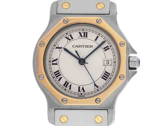 Cartier Santos Octagon Ref.187902 1993 orijinal kutu çok iyi vintage Santos Octagon GM büyük model