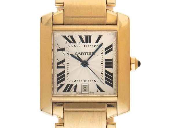 Cartier Tank Française GM Büyük Model Ref.2302 2009 Kutu ve Açıklama çok iyi Vintage Tank Francaise GM Büyük Model 18kt Sarı Altın 144g