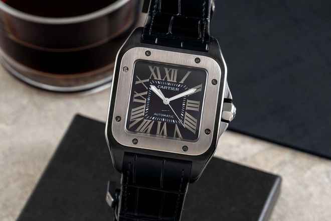 Cartier Santos 100 Paslanmaz Çelik / Titanyum Otomatik Ref. W2020010 Evraklar
