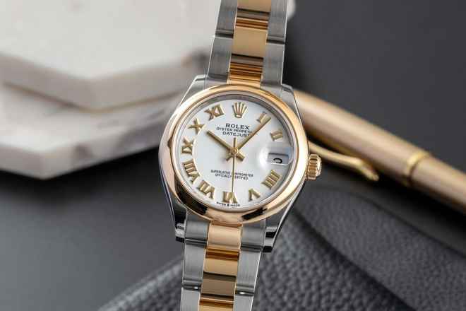 Rolex Datejust 31 Rolesor Beyaz Roma Kadın Saati Oyster Perpetual Ref. 278243