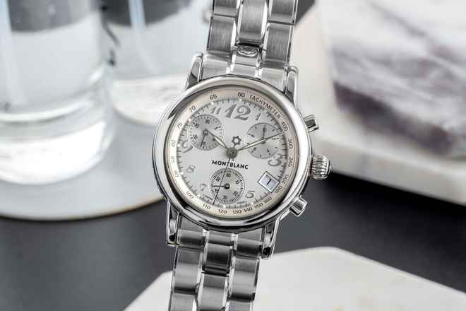 Montblanc Star Meisterstück Chronograph Paslanmaz Çelik Quartz Kadın Saati Ref. 7039