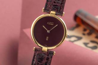 Thumbnail von Cartier Vendome LC GM Vermeil 925 Silber Red Dial Medium Size Klassiker