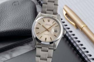 Thumbnail von Rolex Oysterdate Precision Silver Dial Stahl Handaufzug Herrenuhr Ref. 6694 Vintage