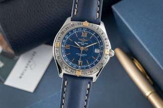 Thumbnail von Breitling Antares World Blue Dial Stahl / Gold Automatik Herrenuhr Ref. B32047.1