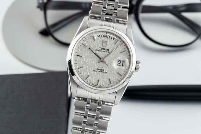  Tudor Prince Date Day Silver Dial Edelstahl Automatik Herrenuhr Ref. 76200 