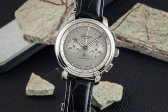  Glashütte Original Senator Chronograph XL Stahl Automatik Herrenuhr Ref. 1-39-34-21-42-04 