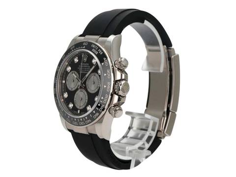 Rolex Daytona Weißgold / Oysterflex Ref. 126519LN Schwarz Diamant