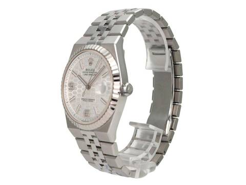 Rolex Land-Dweller 40 Oystersteel Weißgold Ref. 127334 Tiefweiß Wabe Flat Jubile-Band