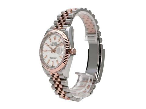 Rolex Datejust 36 Oystersteel / Everose-Gold Ref. 126231 Weiß Jubile-Band