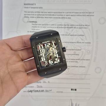 Richard Mille RM 016 RM016-01 Black Extra Flat Skeleton Automático Completo