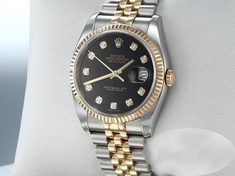 Rolex Datejust 36 36mm 116233 2013 Diamanten Stahl Gelbgold 750 Automatik Gold