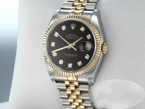 Rolex Datejust 36 36mm 116233 2013 Elmaslar Çelik Sarı Altın 750 Otomatik Altın