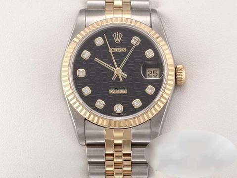 Rolex Datejust 31 Medium Stahl Gelbgold 750 1999 Diamanten Automatik Gold Stahl Stainless Steel 18kt Yellow Gold Jubilé-band Chronometer Oyster Black Dial