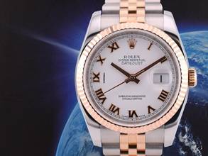 Thumbnail von Rolex Datejust 36 36mm Stainless Steel-rose Gold White Roman Full Set 2014