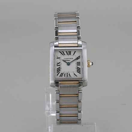  Cartier Tank Française Stahl/18k Gold 20 x 24 mm Quarz mit Papieren 