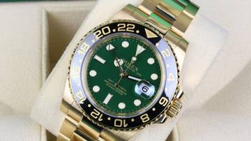 Thumbnail von Rolex GMT-Master II Yellowgold Green 116718LN - with Box - D Serial