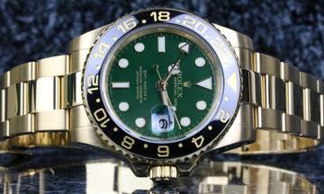 Thumbnail von Rolex GMT-Master II Yellowgold Green 116718LN - with Box - D Serial