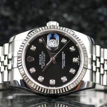 Rolex Datejust 36 Black Diamond Jubilee 116234 - like New - Fullset 2014