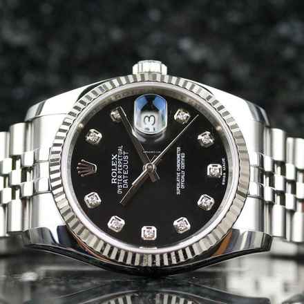 Rolex Datejust 36 Siyah Elmas Jubilee 116234 - Neredeyse Yeni - Tam Set 2014